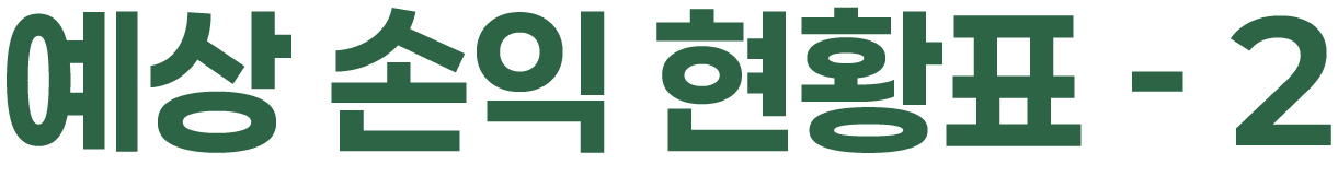 예상 손익 현황표 - 2